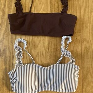 Abercrombie & Fitch set of 2 Ruffled strap Bikini Tops size S New